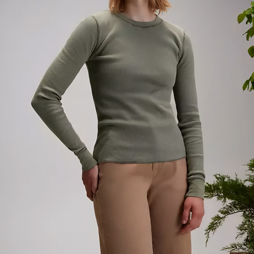 NEW! ALPINE DESIGN Women's Peak Olive Haze Green Long Sleeve Waffle Shirt
